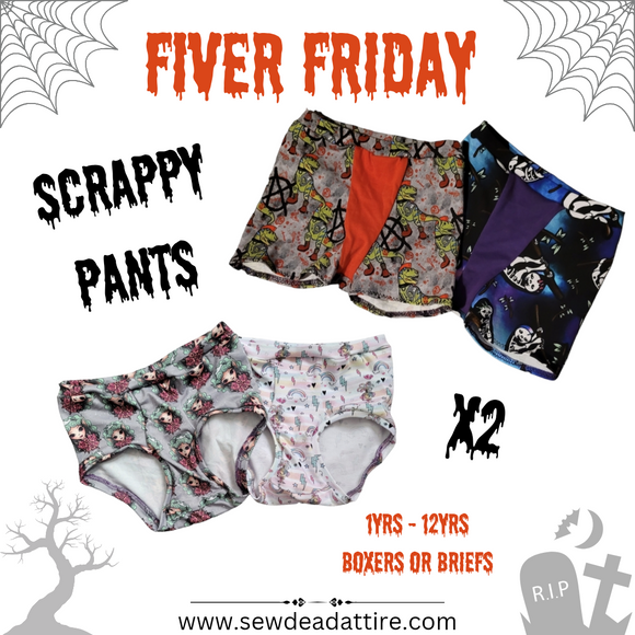 Fiver Friday - Scrappy pants. Kids undies